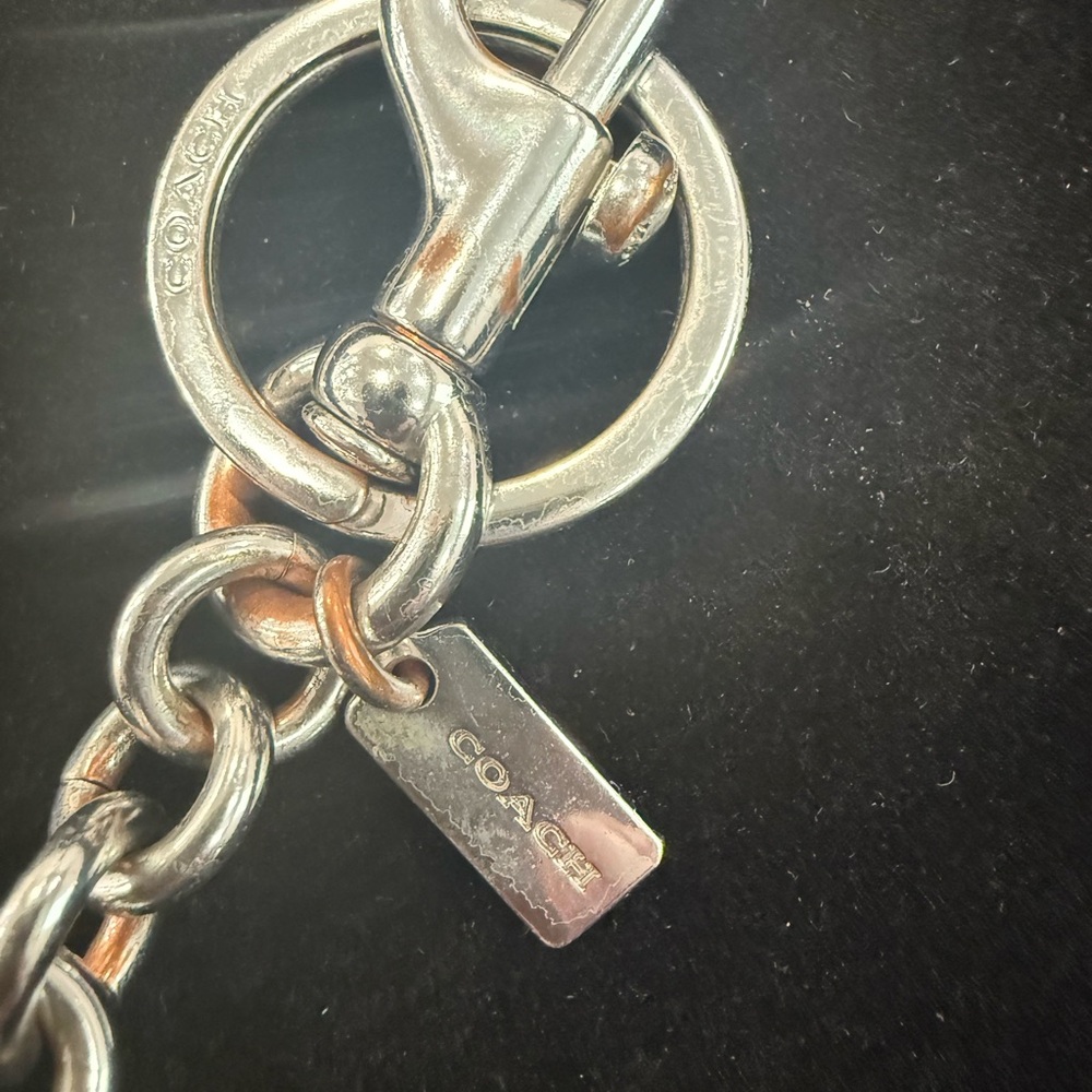 Coach Large Leather Tassel Bag Charm with Silver Hardware - Picture 4 of 7
